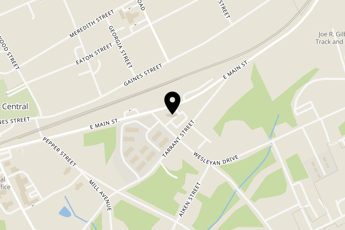 Map showing the location of Joe's NY Pizza Central on 302 E Main St # A in Central